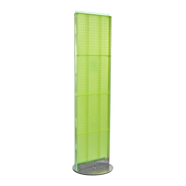 Two-Sided Pegboard Floor Display on Revolving Base. Spinner Rack Stand.